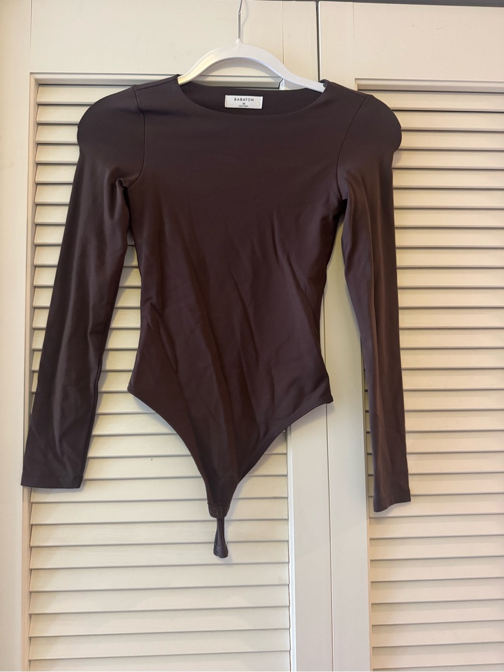Babaton Chocolate Brown Long-Sleeve Bodysuit